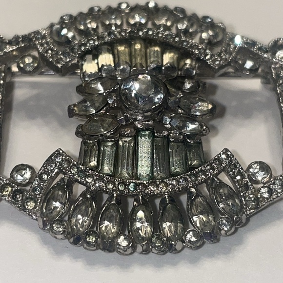 Vintage Art Deco Early Coro Paste Crystal Geometric Brooch - Picture 2 of 5